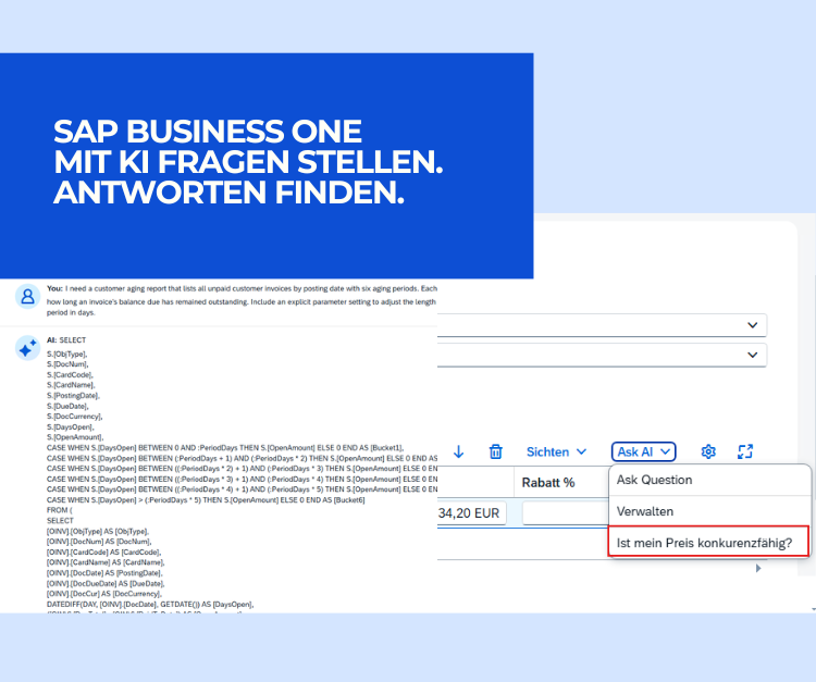 KI in SAP Business One: Schneller Antworten finden und fundiert entscheiden
